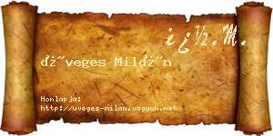 Üveges Milán névjegykártya
